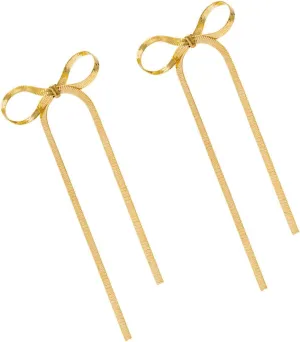 1 Pair Bow Dangle Earrings for Women Unique Statement Fashion Jewelry Minimalist Style Design for Everyday Wear Special Events Elevate Your Look