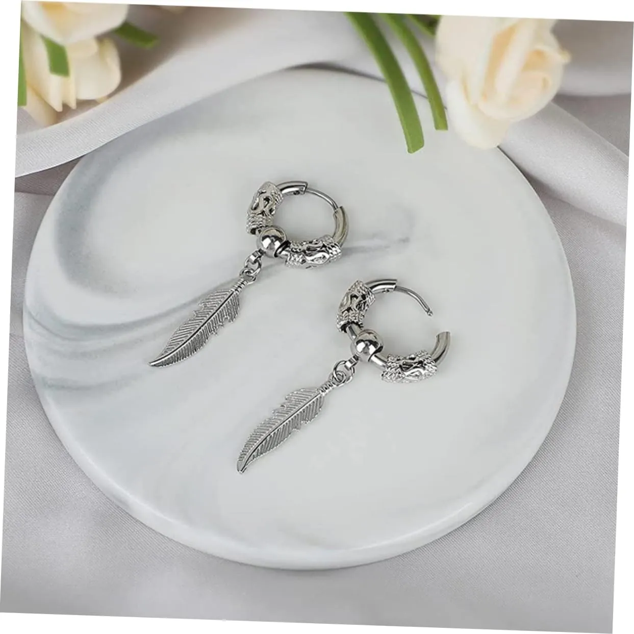 1 Pair Dragon Leaf Earrings Hoops Earrings Men Earrings for Women Dangling Mens Earrings Fashion Jewelry