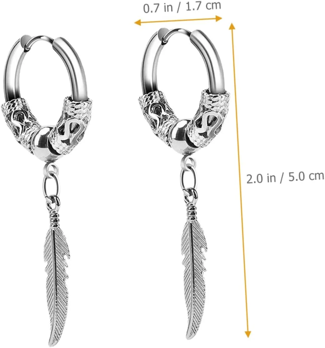1 Pair Dragon Leaf Earrings Hoops Earrings Men Earrings for Women Dangling Mens Earrings Fashion Jewelry