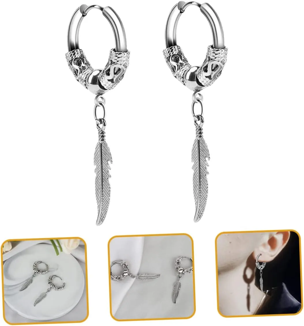 1 Pair Dragon Leaf Earrings Hoops Earrings Men Earrings for Women Dangling Mens Earrings Fashion Jewelry