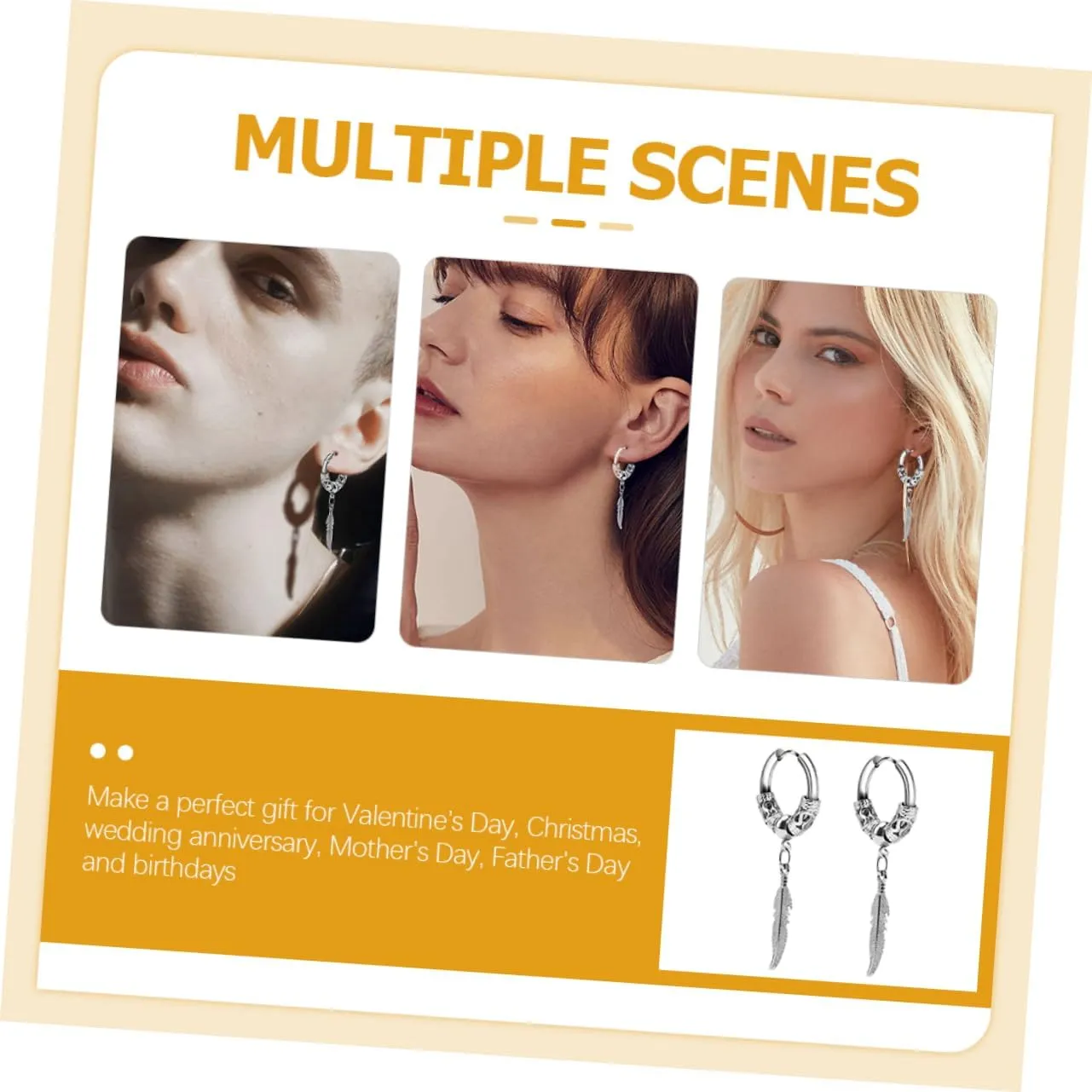 1 Pair Dragon Leaf Earrings Hoops Earrings Men Earrings for Women Dangling Mens Earrings Fashion Jewelry