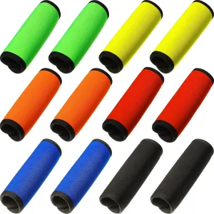 12 Pieces Neoprene Luggage Handle Wrap Grip Luggage Handle Wraps Solid Color Detachable Handle Covers Handle Identifier for Suitcase Travel Bag(6 Mixed Colors)