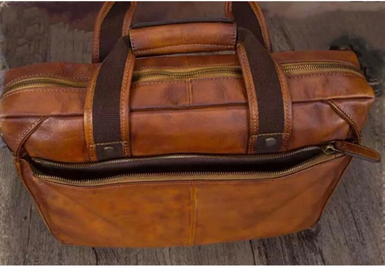 14Inch Mens Handbags Messenger Shoulder Bags Genuine Leather Business Briefcases Laptop Bags Crossbody Bags