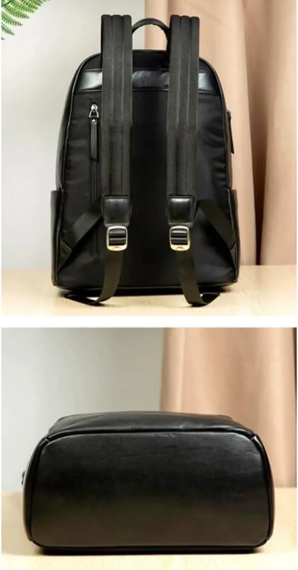 15.7Inch Luggage Travel Bags Backpacks Genuine Leather Laptop Bags Mens Casual Daypack Briefcases Computers Bags
