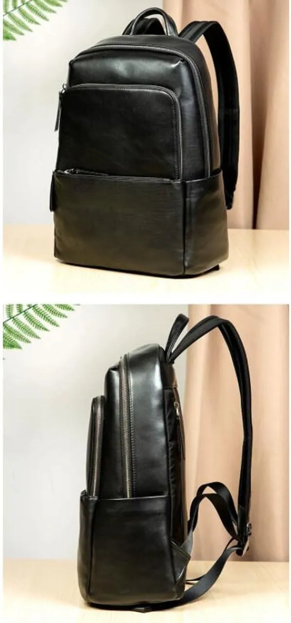 15.7Inch Luggage Travel Bags Backpacks Genuine Leather Laptop Bags Mens Casual Daypack Briefcases Computers Bags