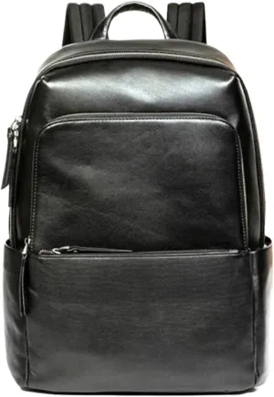 15.7Inch Luggage Travel Bags Backpacks Genuine Leather Laptop Bags Mens Casual Daypack Briefcases Computers Bags