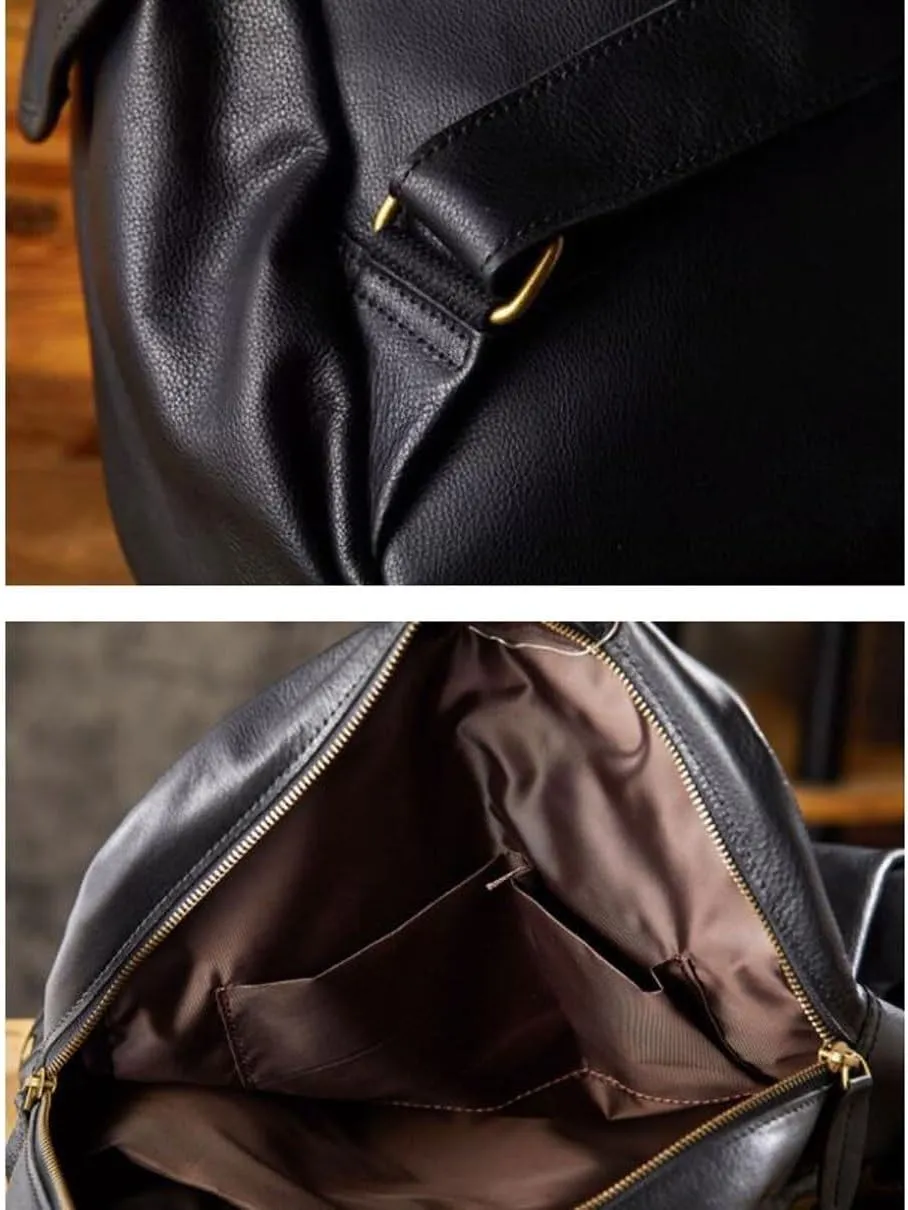 16.5Inch Backpacks Mens Genuine Leather Briefcases Computers Bags Laptop Bags Casual Daypack Travel Bags