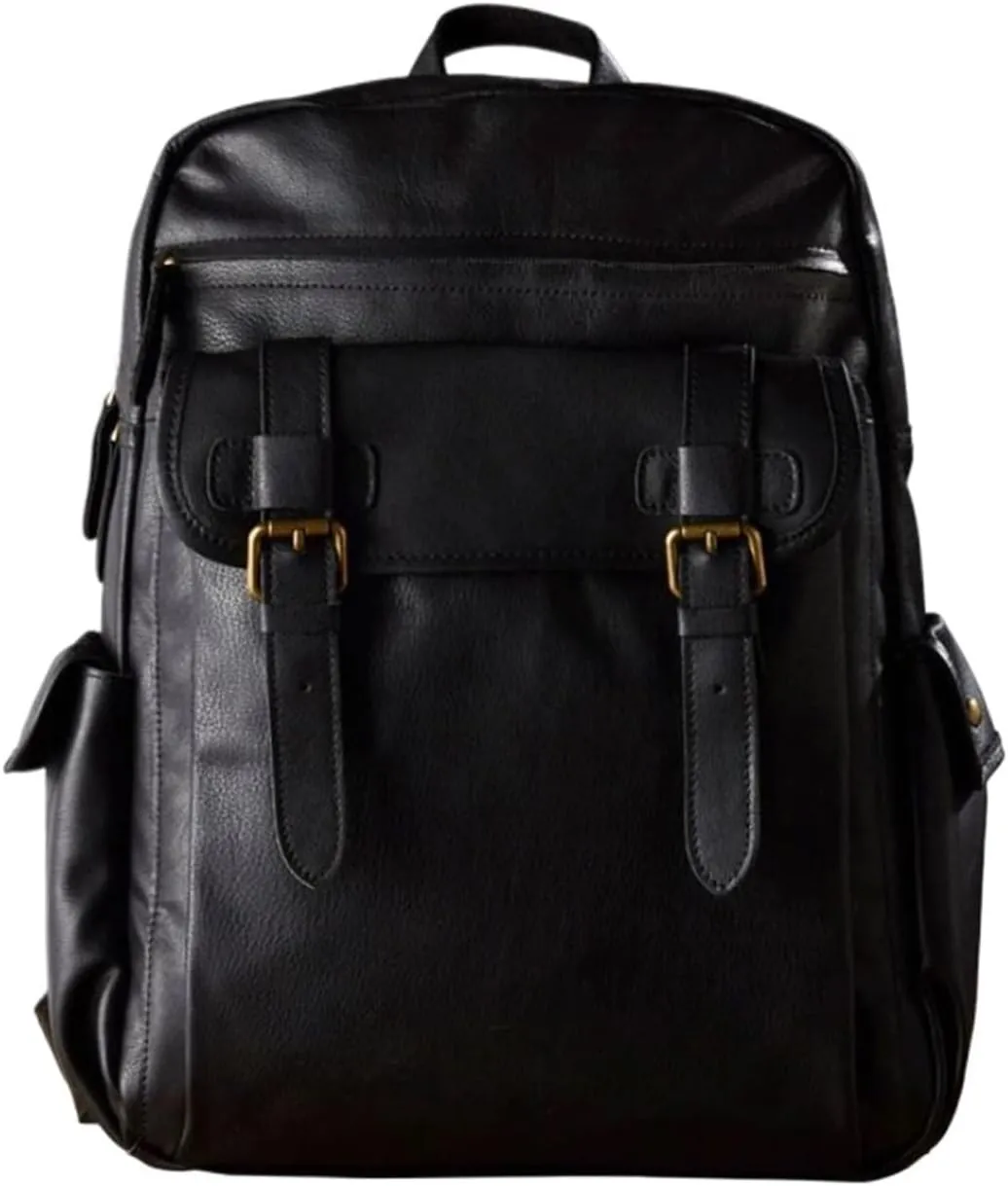 16.5Inch Backpacks Mens Genuine Leather Briefcases Computers Bags Laptop Bags Casual Daypack Travel Bags