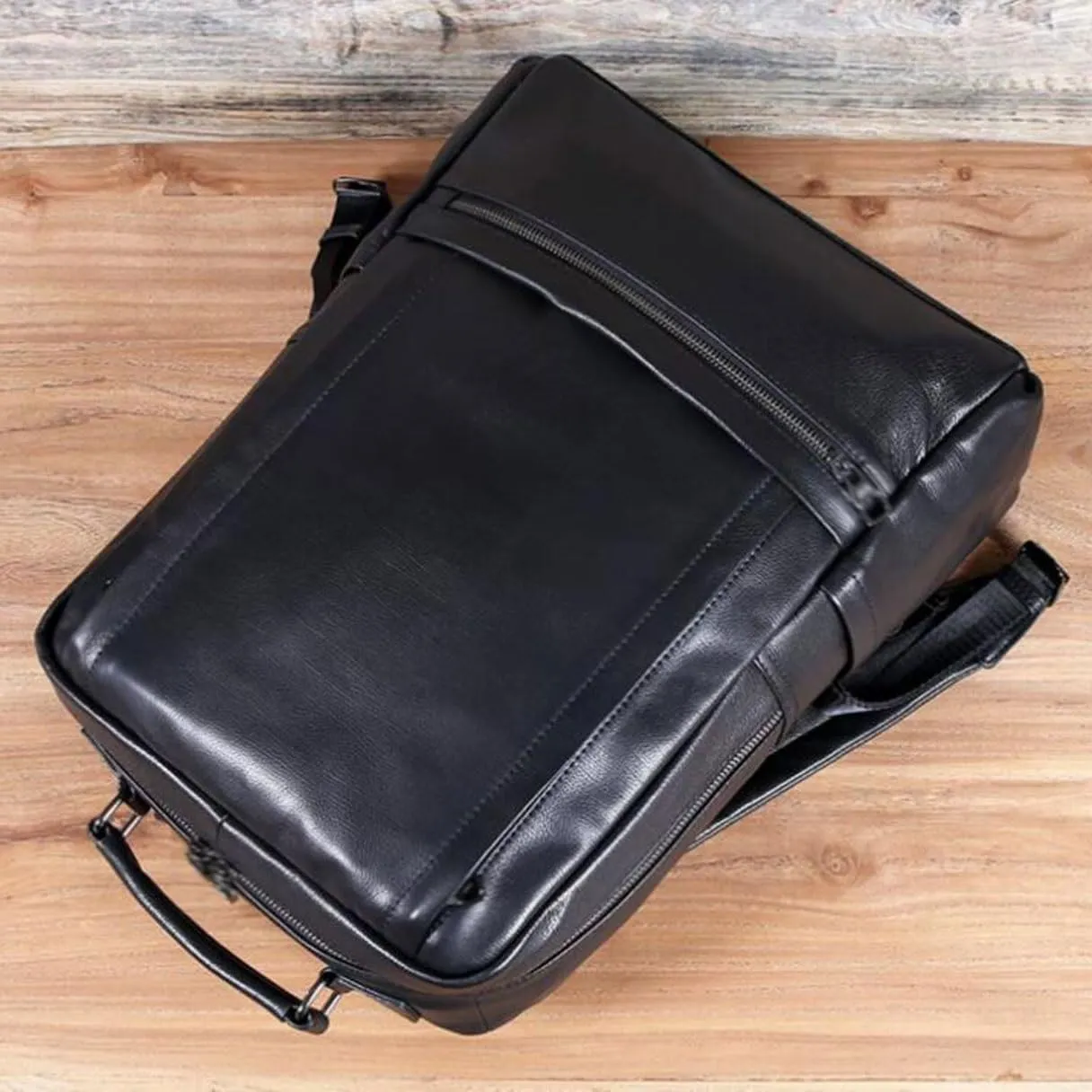 16.5Inch Travel Bags Genuine Leather Backpacks Mens Laptop Bags Computers Bags Casual Daypack Briefcases