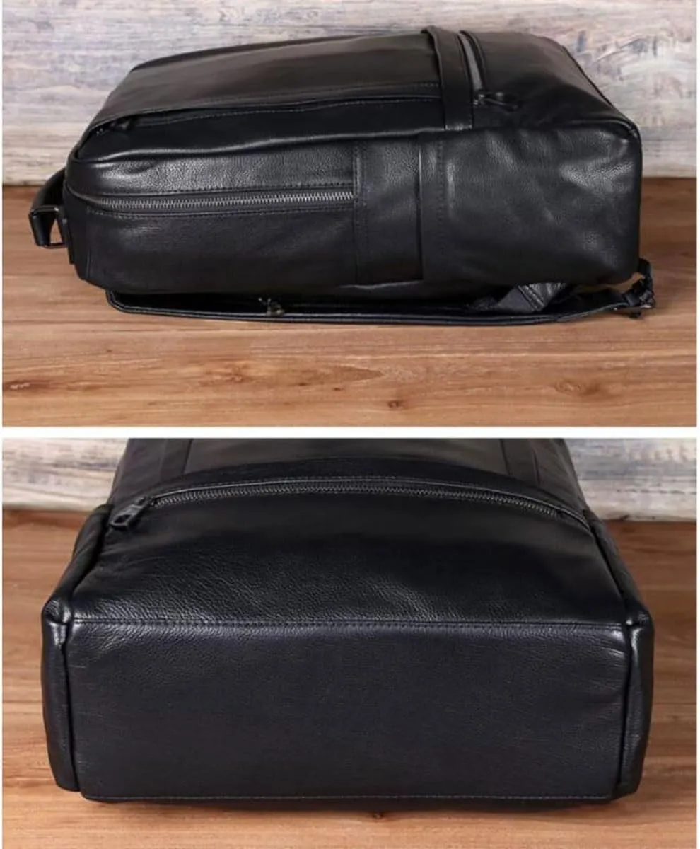 16.5Inch Travel Bags Genuine Leather Backpacks Mens Laptop Bags Computers Bags Casual Daypack Briefcases