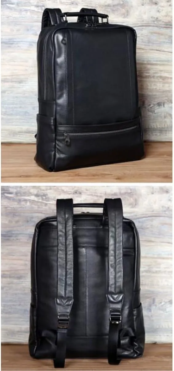 16.5Inch Travel Bags Genuine Leather Backpacks Mens Laptop Bags Computers Bags Casual Daypack Briefcases