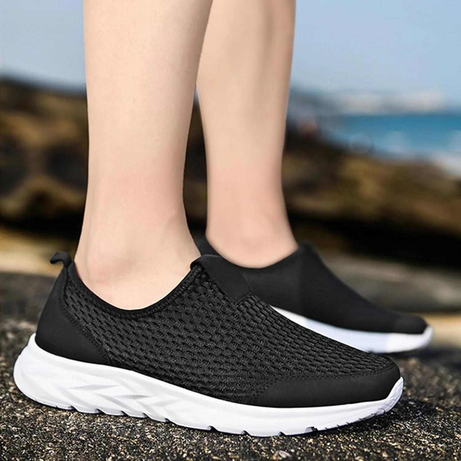 2025 New Walking Shoes for Women Men Hands Free Slip On Running Sneakers,Lightweight No Lace Soft Sole Breathable Sneakers Outdoor Fashion Simple Tennis Shoes with Arch Support