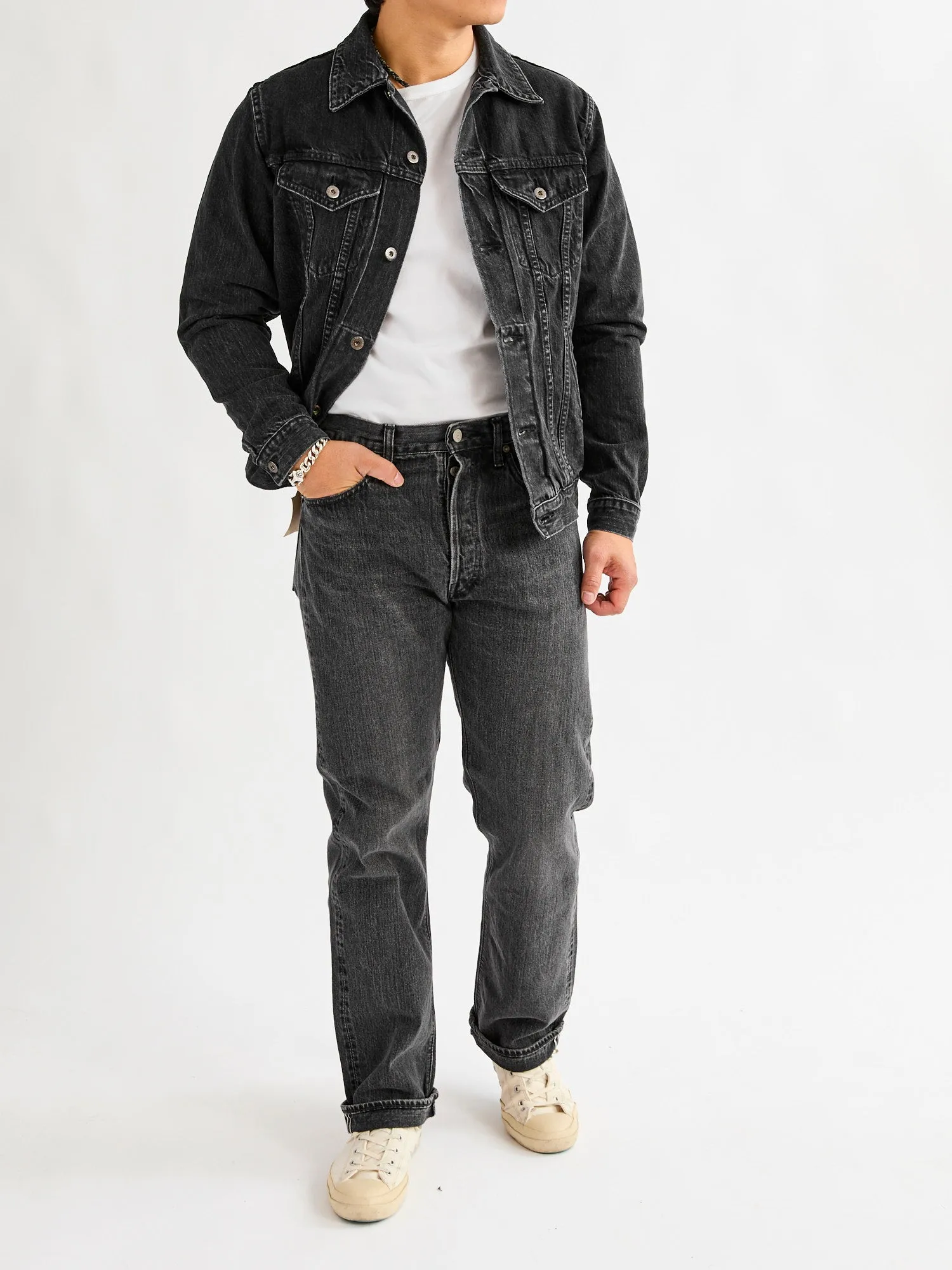 222x Stonewashed Type-3 Denim Jacket in Black