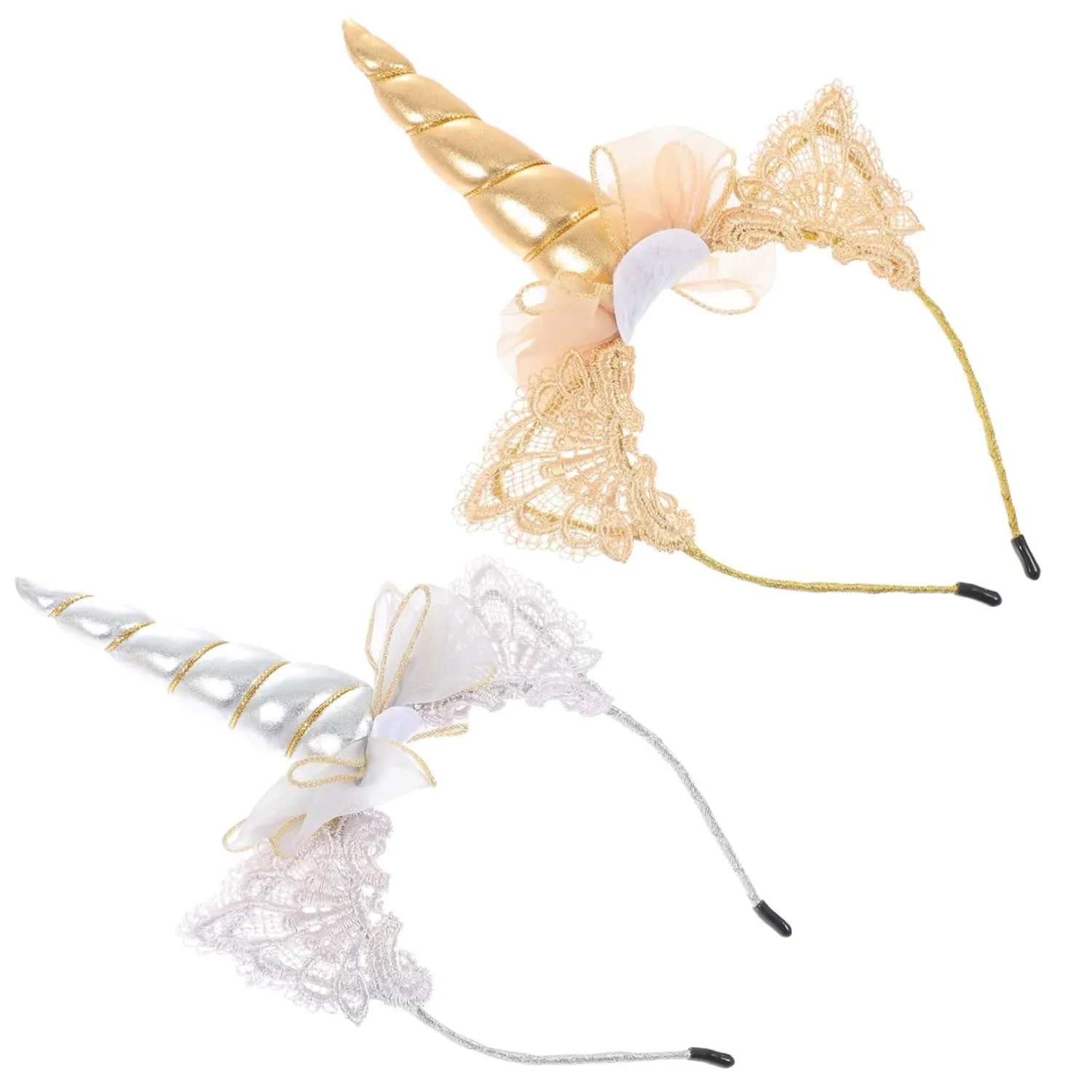 2Pcs Unicorn Costume Hair Hoops for Cute Party Headdress for Festivals and Cosplay Handmade Design for Playful Atmosphere for Birthday Celebrations and Performances