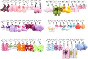 30 Pairs Clip On Earrings Cute Weird Funny Earrings Aesthetic Non Pierced Dangle Earrings Set for Women