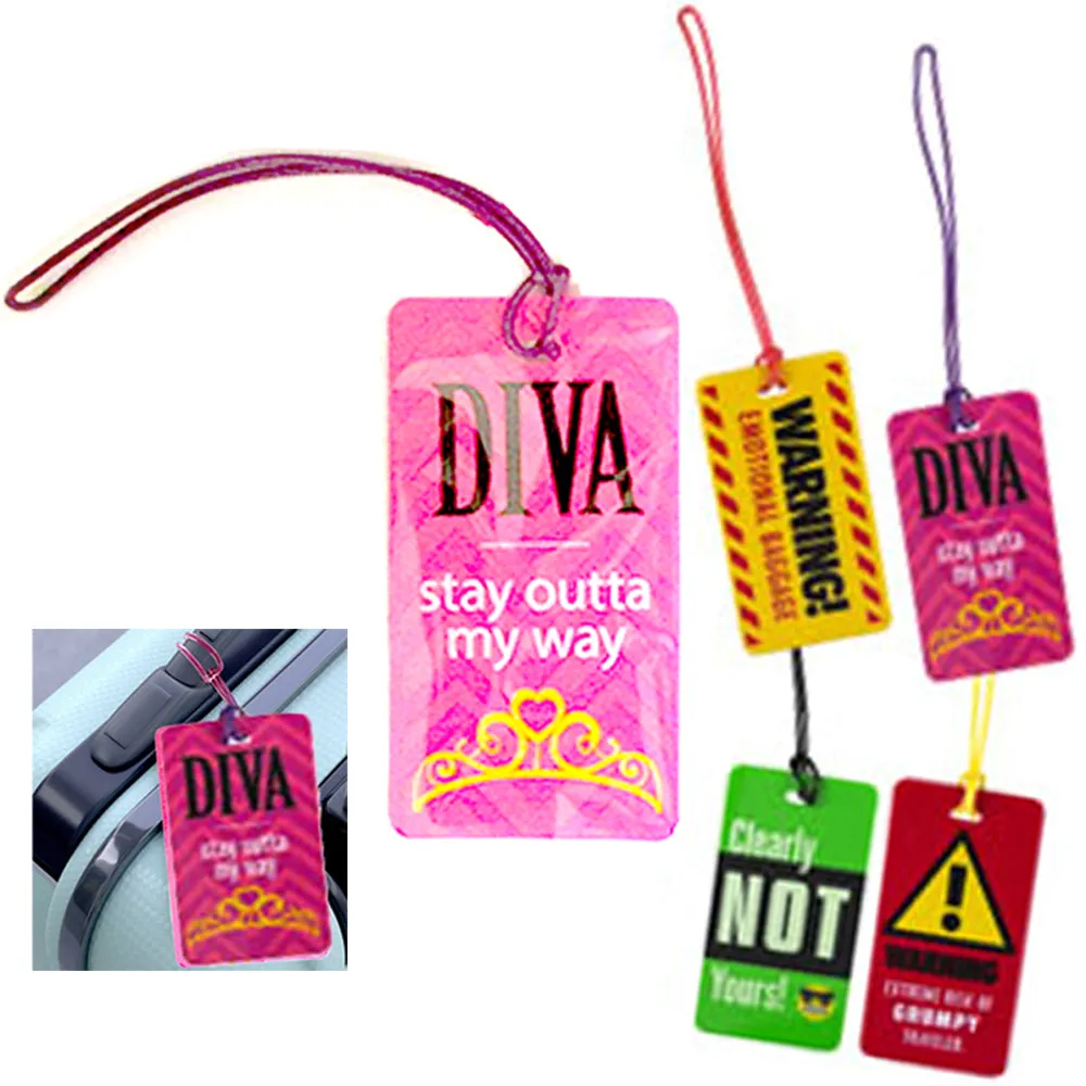 4 Luggage Travel Bag Tag Plastic Suitcase Baggage Office Name Address ID Label