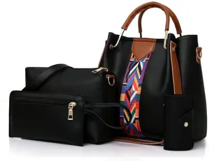 4pcs Hobo Tote and Purse Satchel for Women Top-handle Handbag PU Shoulder Bag Clutch Card Holder