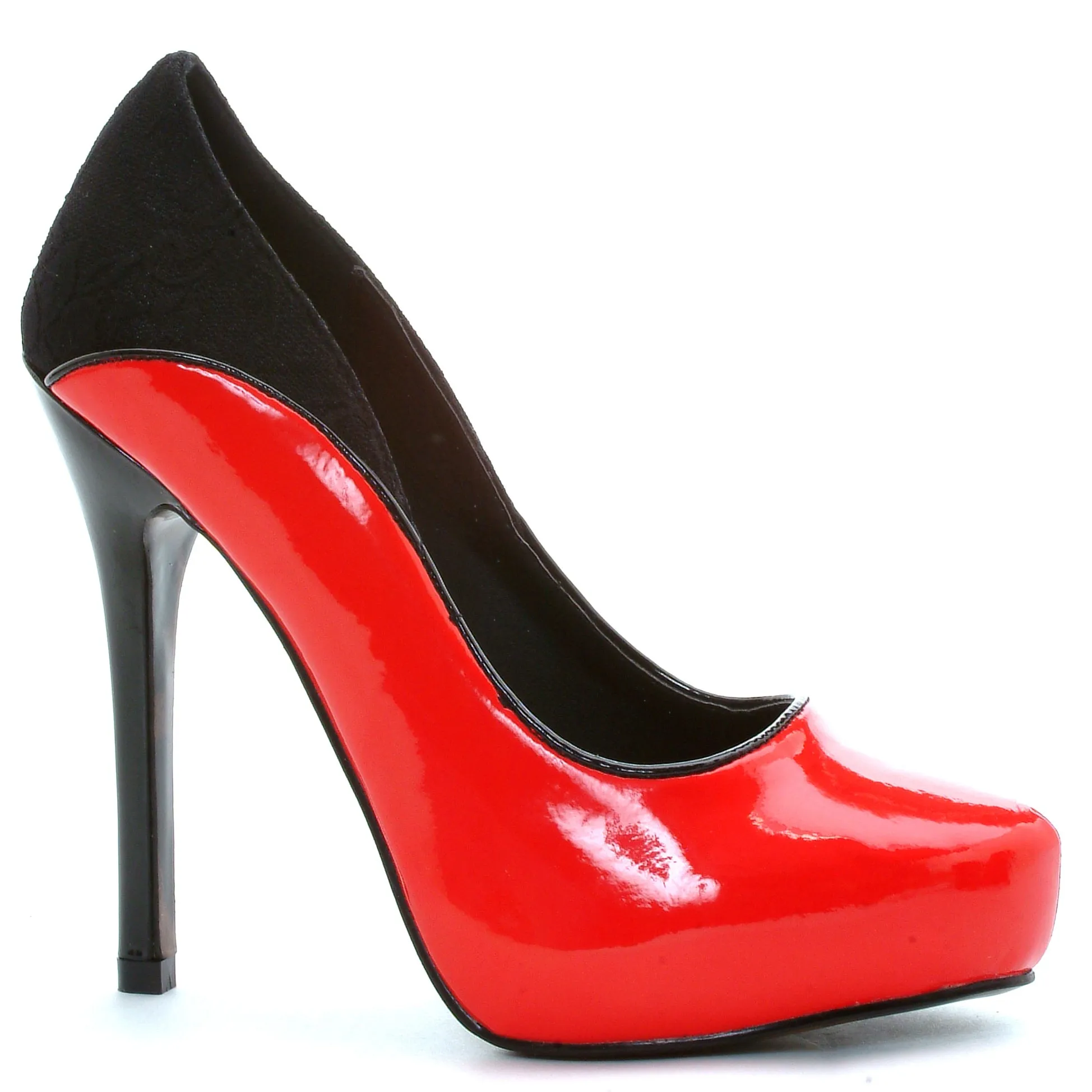 5 Heel Close Toe Pump With Lace Backing