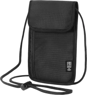 5.5" L x 7.9" W Travel Neck Wallet, RFID Blocking Passport Holder, Security Lightweight Passport Travel Wallet, Neck Pouch Gifts for Women Men(Black)