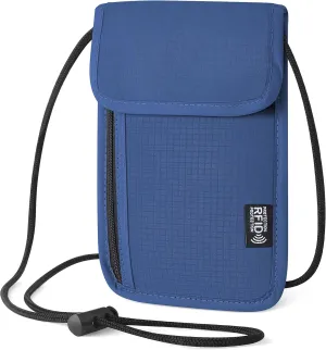 5.5" L x 7.9" W Travel Neck Wallet, RFID Blocking Passport Holder, Security Lightweight Passport Travel Wallet, Neck Pouch Gifts for Women Men(Blue)