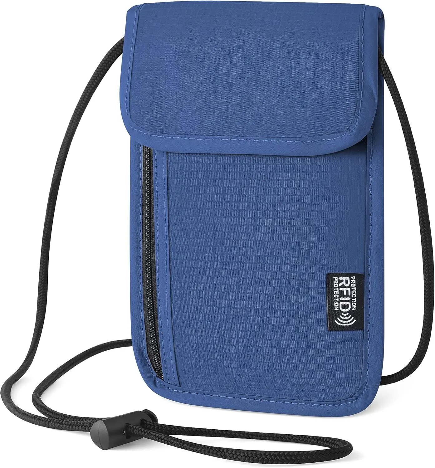5.5" L x 7.9" W Travel Neck Wallet, RFID Blocking Passport Holder, Security Lightweight Passport Travel Wallet, Neck Pouch Gifts for Women Men(Blue)
