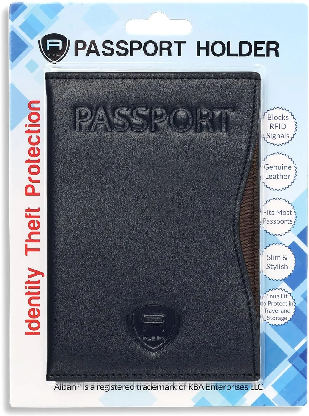 Alban RFID Passport Holder Women Men RFID Blocking Travel Passport Wallet Case Genuine Leather Passport Cover porta pasaporte