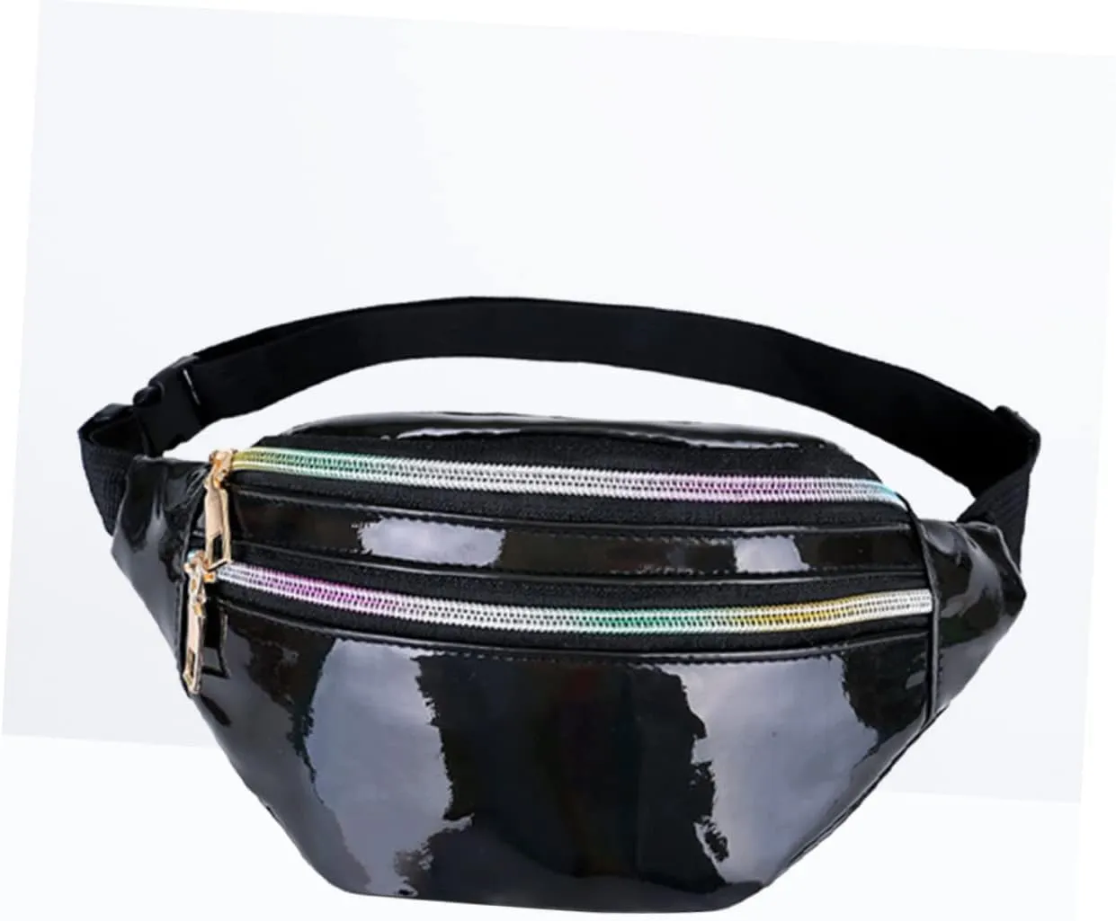 Amosfun Fashion Stylish Chest Bag Anti-theft Phone Waist Pouch Shiny Crossbody Bag for Women Compact Storage Pouch for Travel Hiking Biking