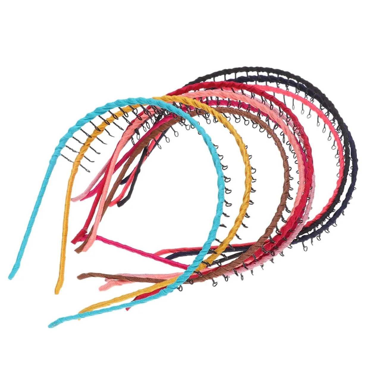 Angoily 10pcs Creative Hair Accessories Fabric Iron Wire Headband Knotted Headband Set for Women Girls