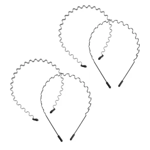 Angoily 4pcs Elastic Metal Wavy Headbands Trendy Headband Clips for Women Hair Accessories