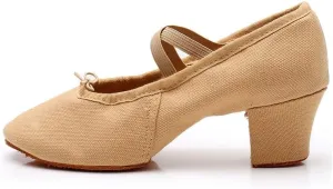 AOQUNFS Women's Professional Latin Ballroom Dance Shoes Closed Toe Practice Teaching Shoes for Salsa, Waltz