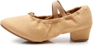 AOQUNFS Women's Professional Latin Ballroom Dance Shoes Closed Toe Practice Teaching Shoes for Salsa, Waltz