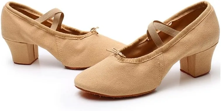 AOQUNFS Women's Professional Latin Ballroom Dance Shoes Closed Toe Practice Teaching Shoes for Salsa, Waltz