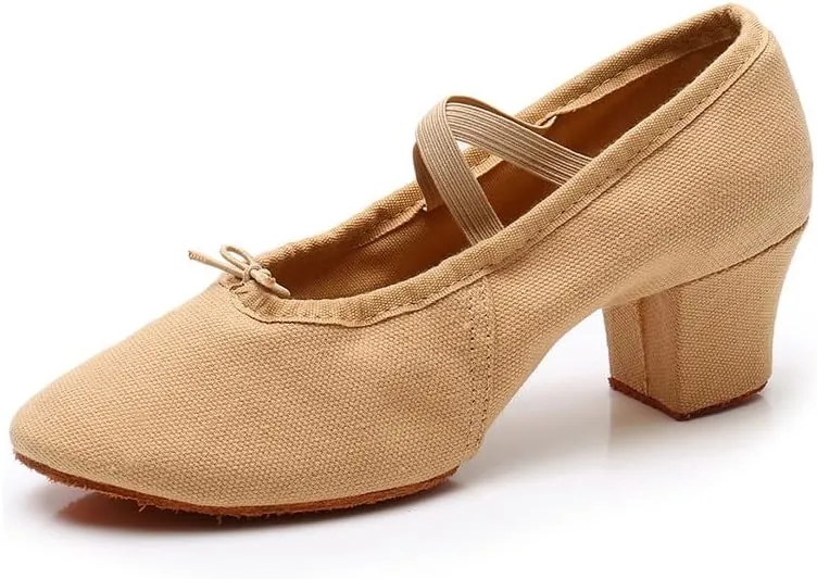 AOQUNFS Women's Professional Latin Ballroom Dance Shoes Closed Toe Practice Teaching Shoes for Salsa, Waltz