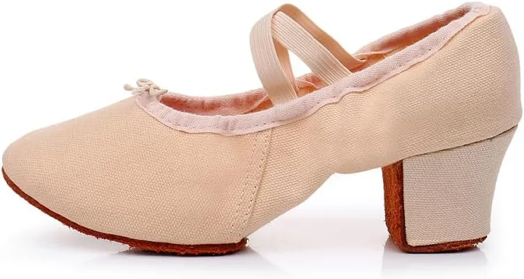 AOQUNFS Women's Professional Latin Ballroom Dance Shoes Closed Toe Practice Teaching Shoes for Salsa, Waltz