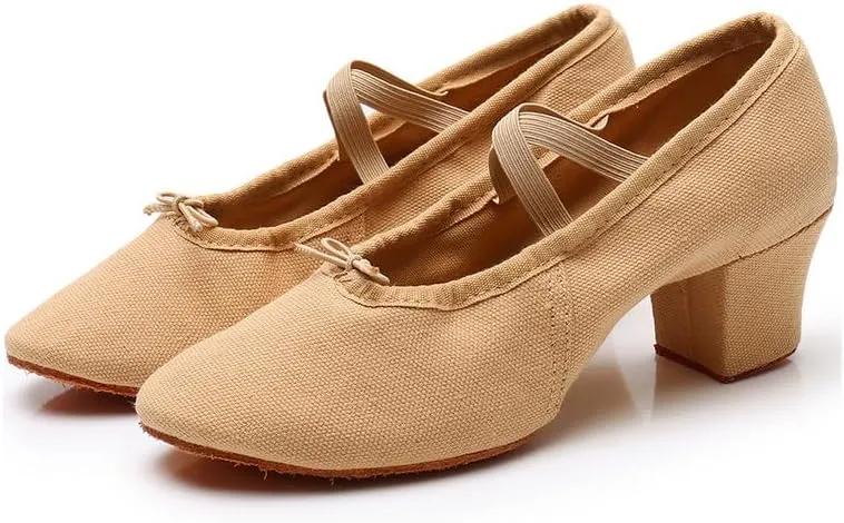 AOQUNFS Women's Professional Latin Ballroom Dance Shoes Closed Toe Practice Teaching Shoes for Salsa, Waltz