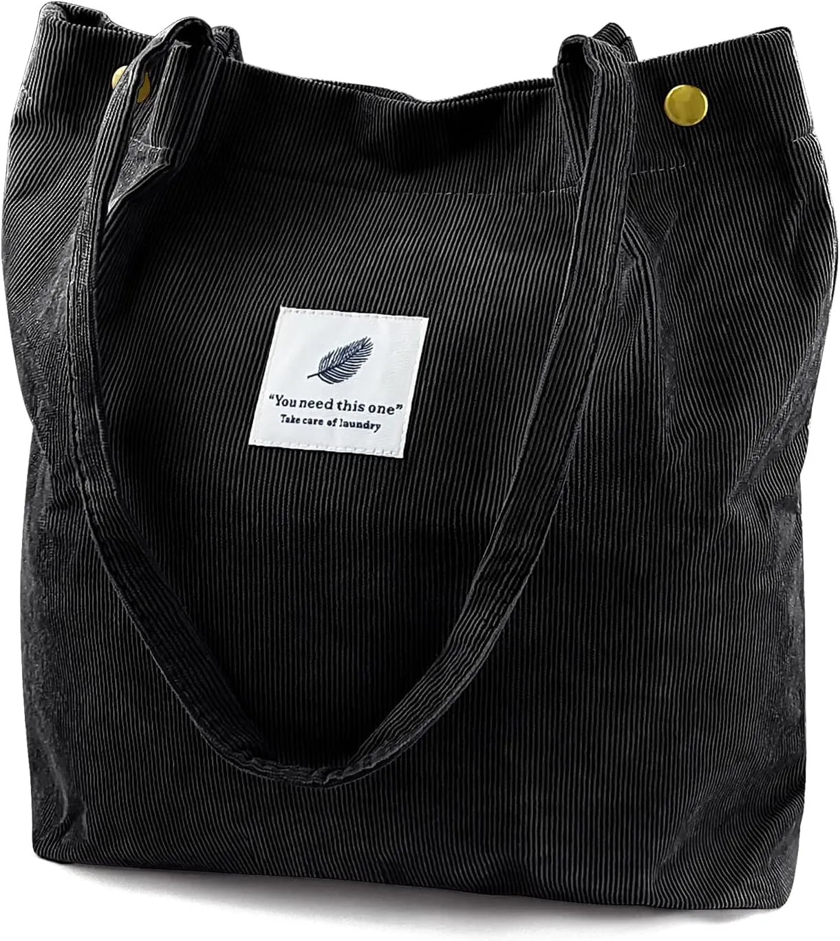 Ayieyill Corduroy Tote Bag for Women Canvas Shoulder Cord Purse with Inner Pocket