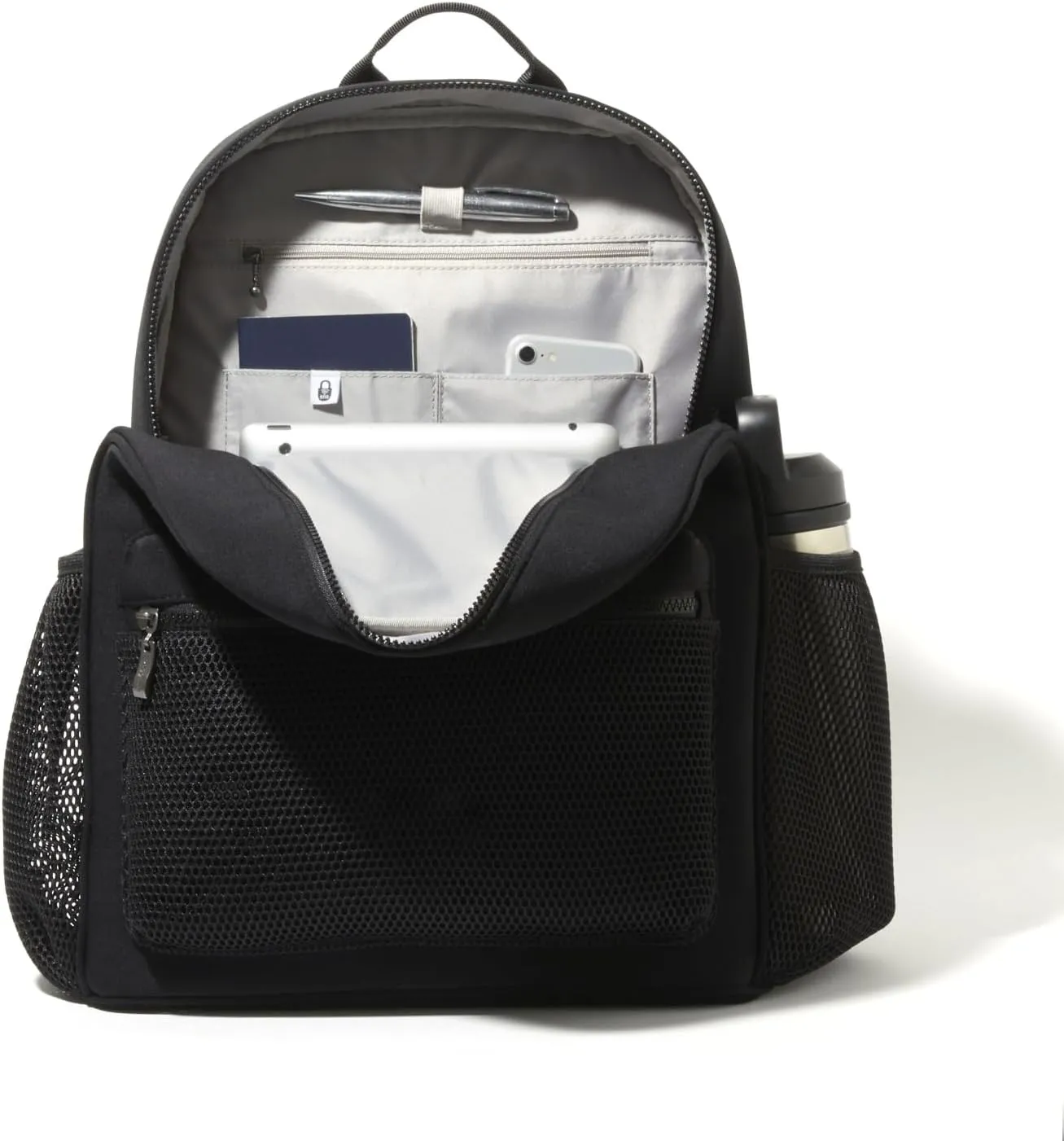 Baggallini On The Go Laptop Backpack Black Neoprene One Size