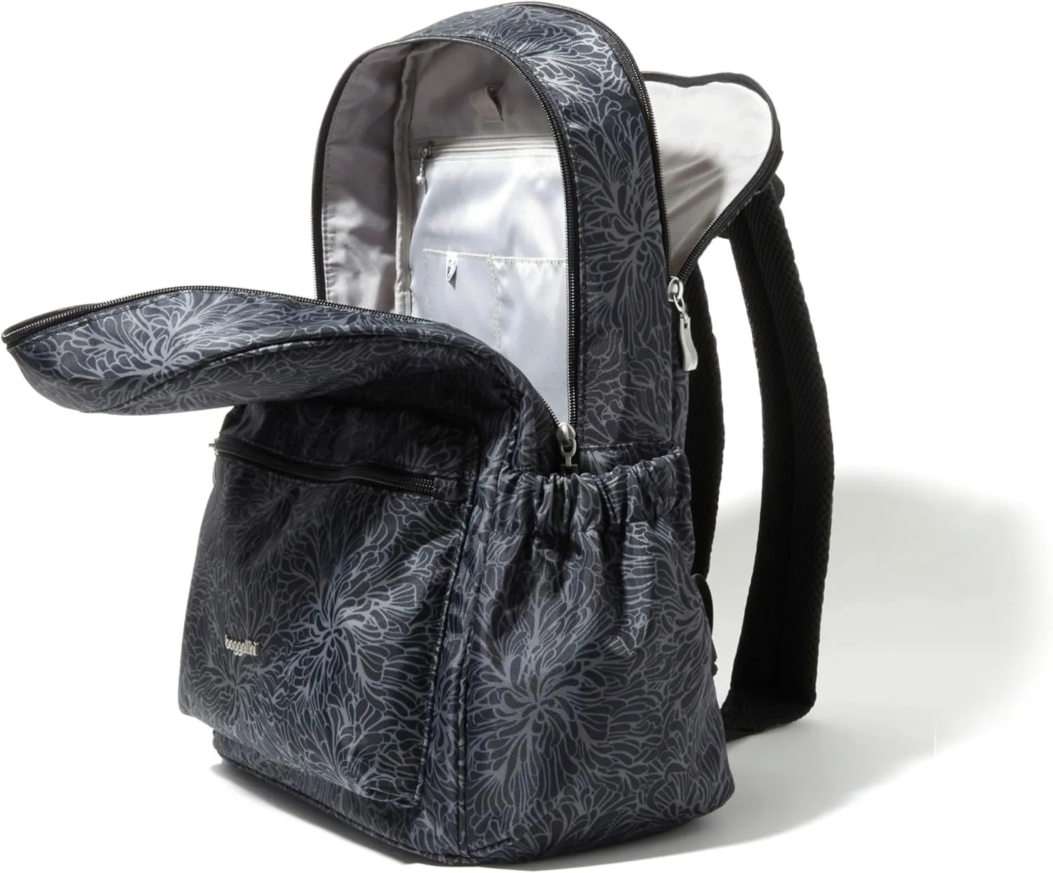 Baggallini On The Go Laptop Backpack Midnight Blossom Print One Size