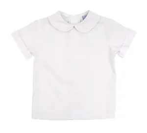 Bailey Boys White Button Back, Boys SS Piped Shirt