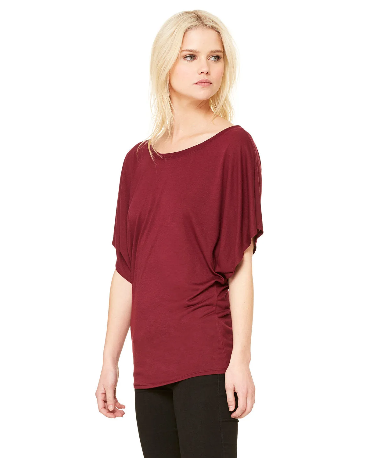 Bella   Canvas Ladies' Flowy Draped Sleeve Dolman T-Shirt