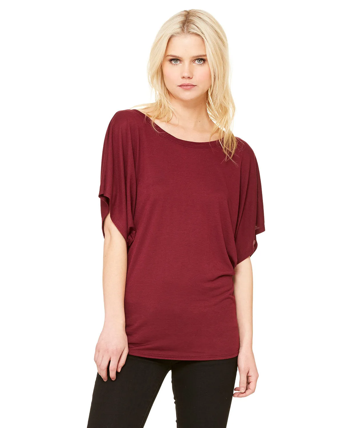 Bella   Canvas Ladies' Flowy Draped Sleeve Dolman T-Shirt