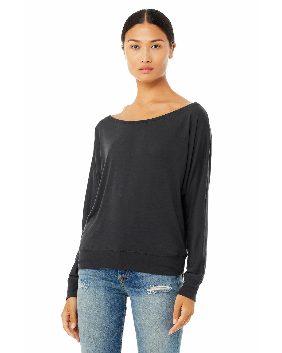 Bella   Canvas Ladies' Flowy Long-Sleeve Off Shoulder T-Shirt