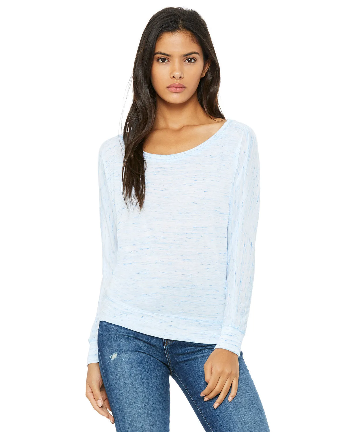 Bella   Canvas Ladies' Flowy Long-Sleeve Off Shoulder T-Shirt