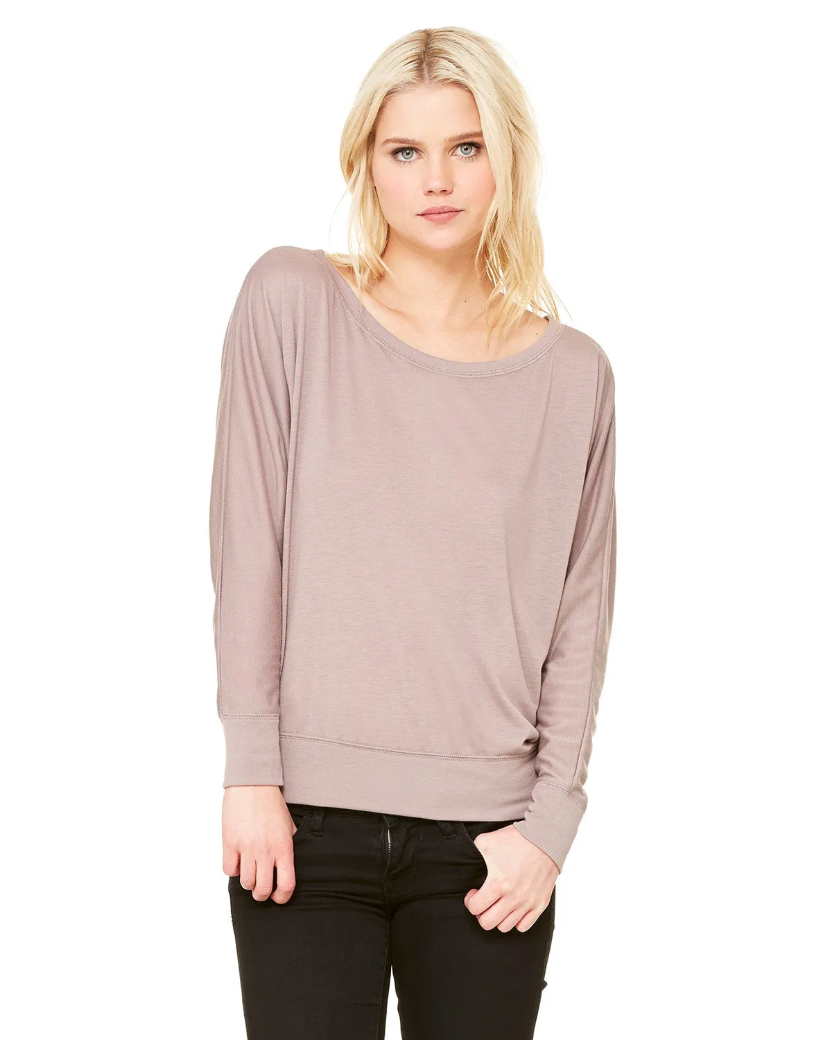 Bella   Canvas Ladies' Flowy Long-Sleeve Off Shoulder T-Shirt