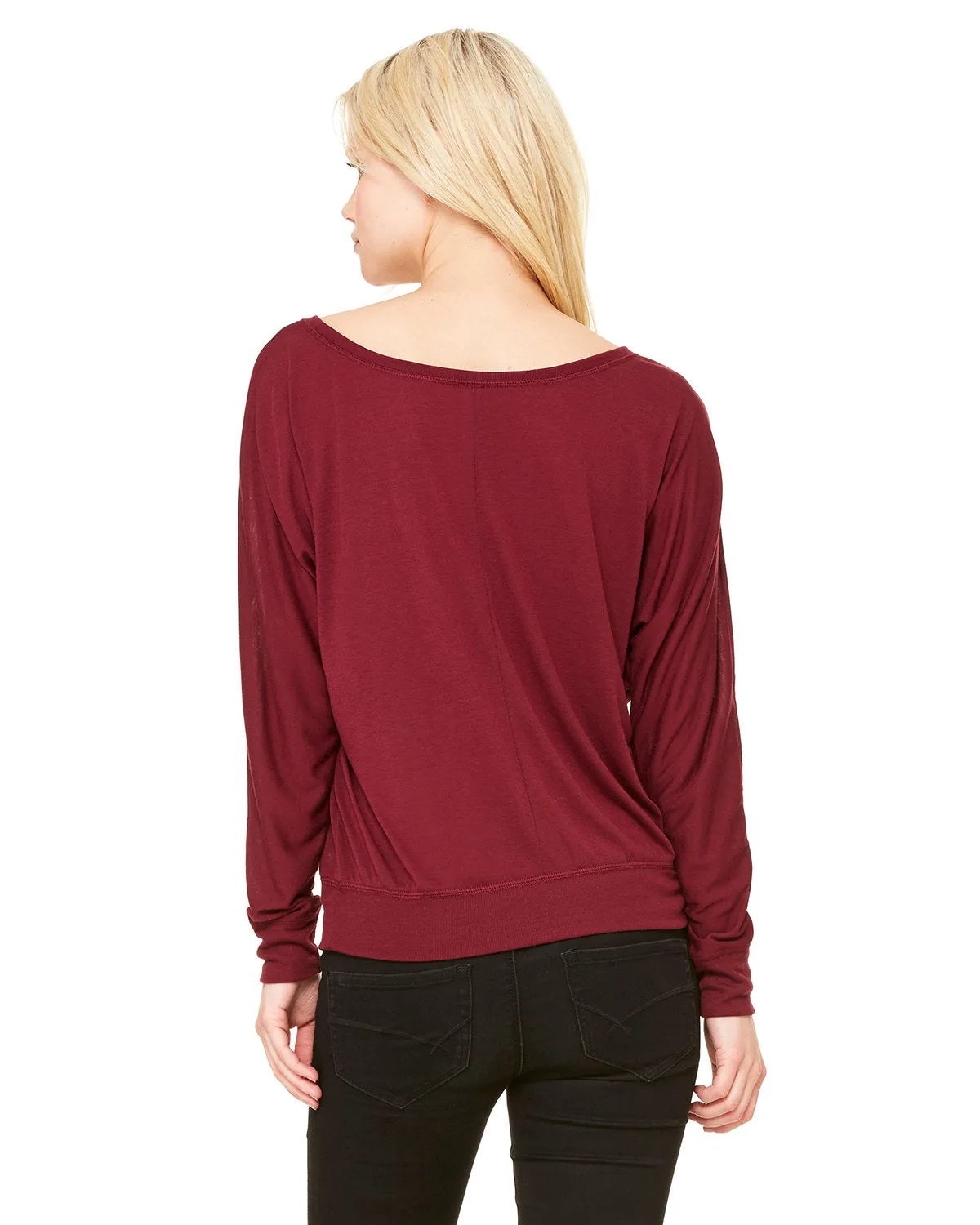 Bella   Canvas Ladies' Flowy Long-Sleeve Off Shoulder T-Shirt