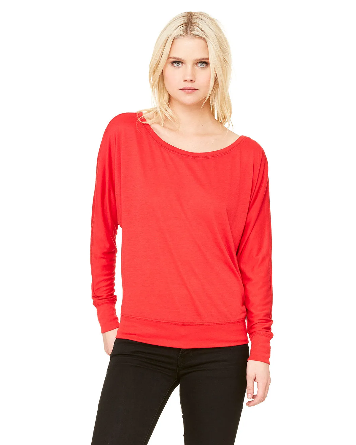 Bella   Canvas Ladies' Flowy Long-Sleeve Off Shoulder T-Shirt