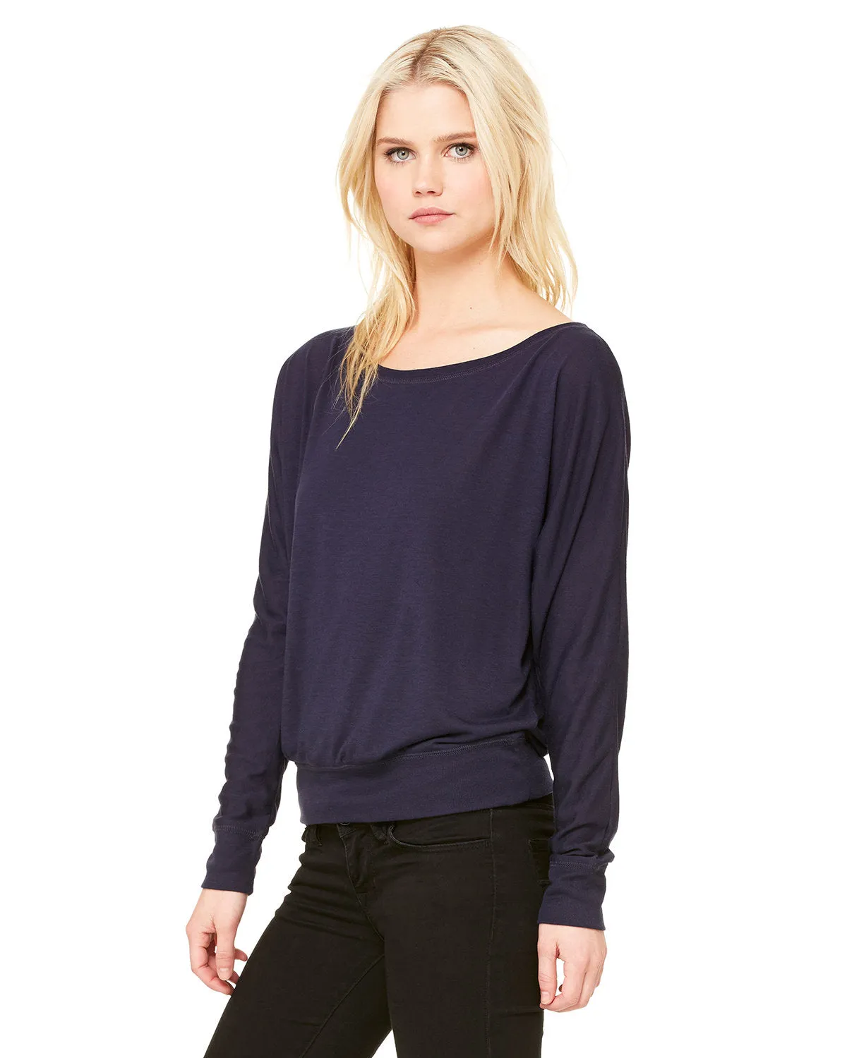 Bella   Canvas Ladies' Flowy Long-Sleeve Off Shoulder T-Shirt