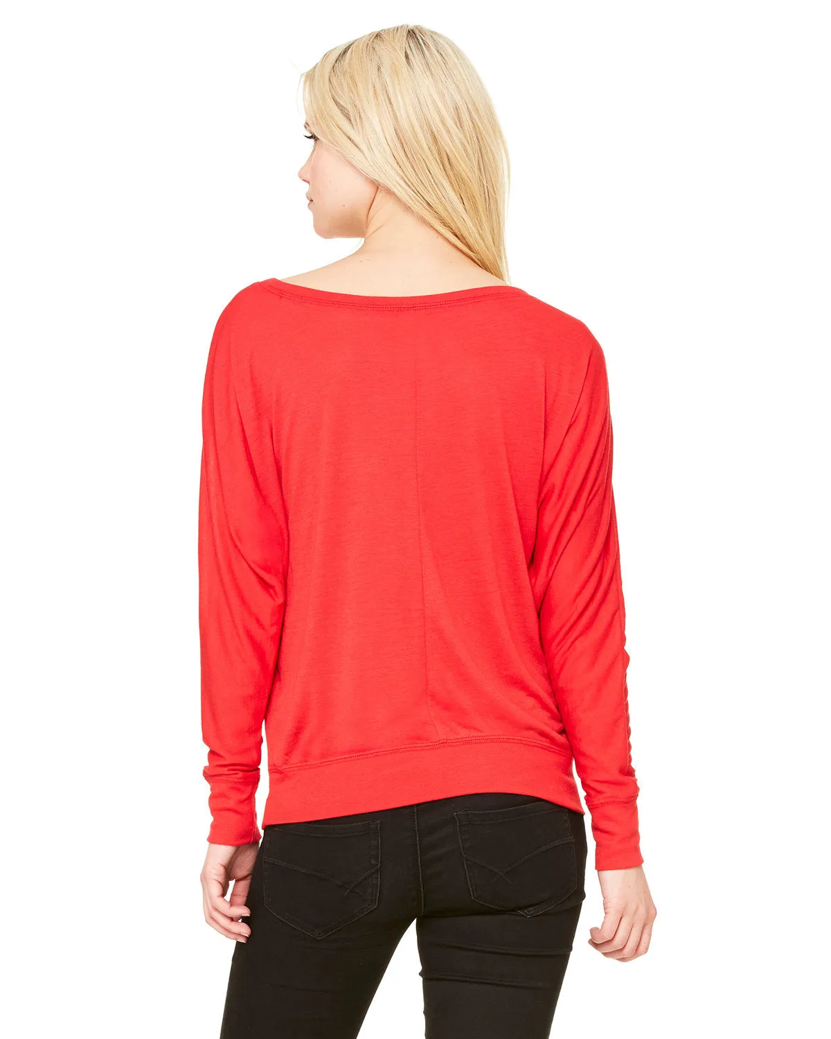 Bella   Canvas Ladies' Flowy Long-Sleeve Off Shoulder T-Shirt