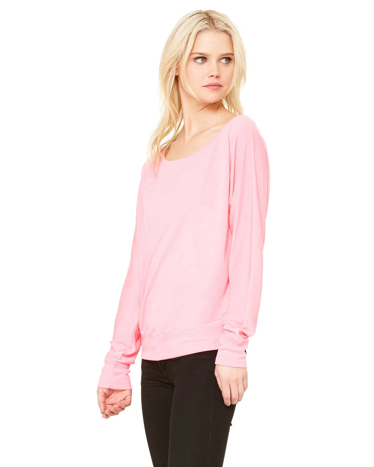 Bella   Canvas Ladies' Flowy Long-Sleeve Off Shoulder T-Shirt