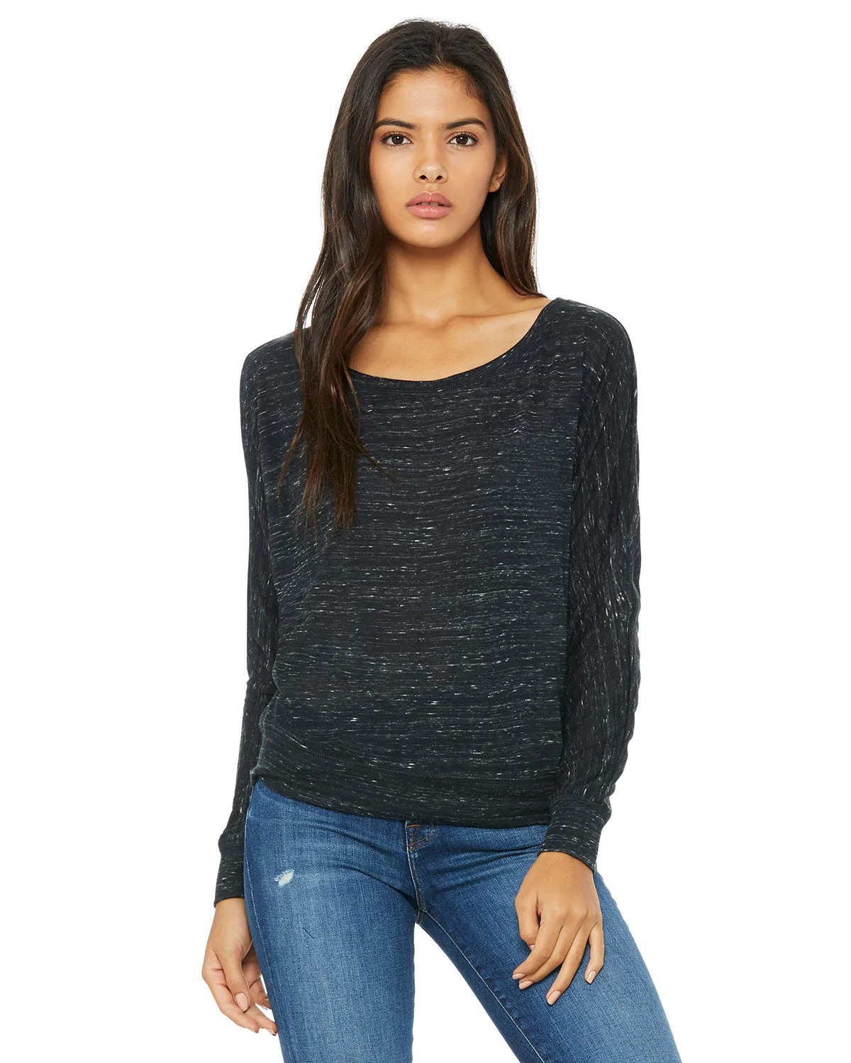 Bella   Canvas Ladies' Flowy Long-Sleeve Off Shoulder T-Shirt